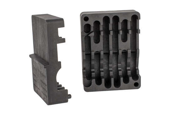 The AimSports Upper receiver vice block is made from a solvent resistant polymer